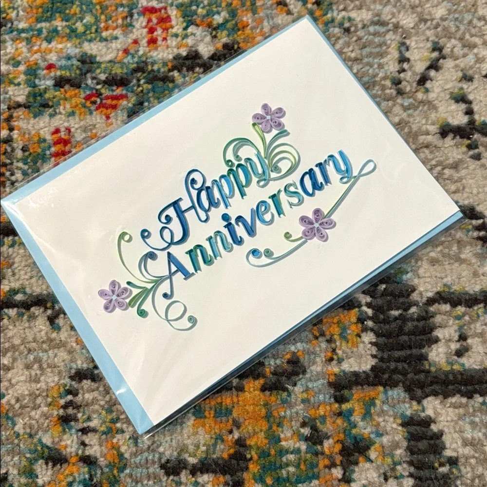 🆕Papyrus Delicate Hand-Quilled Paper “Happy Anniversary” Greeting Card